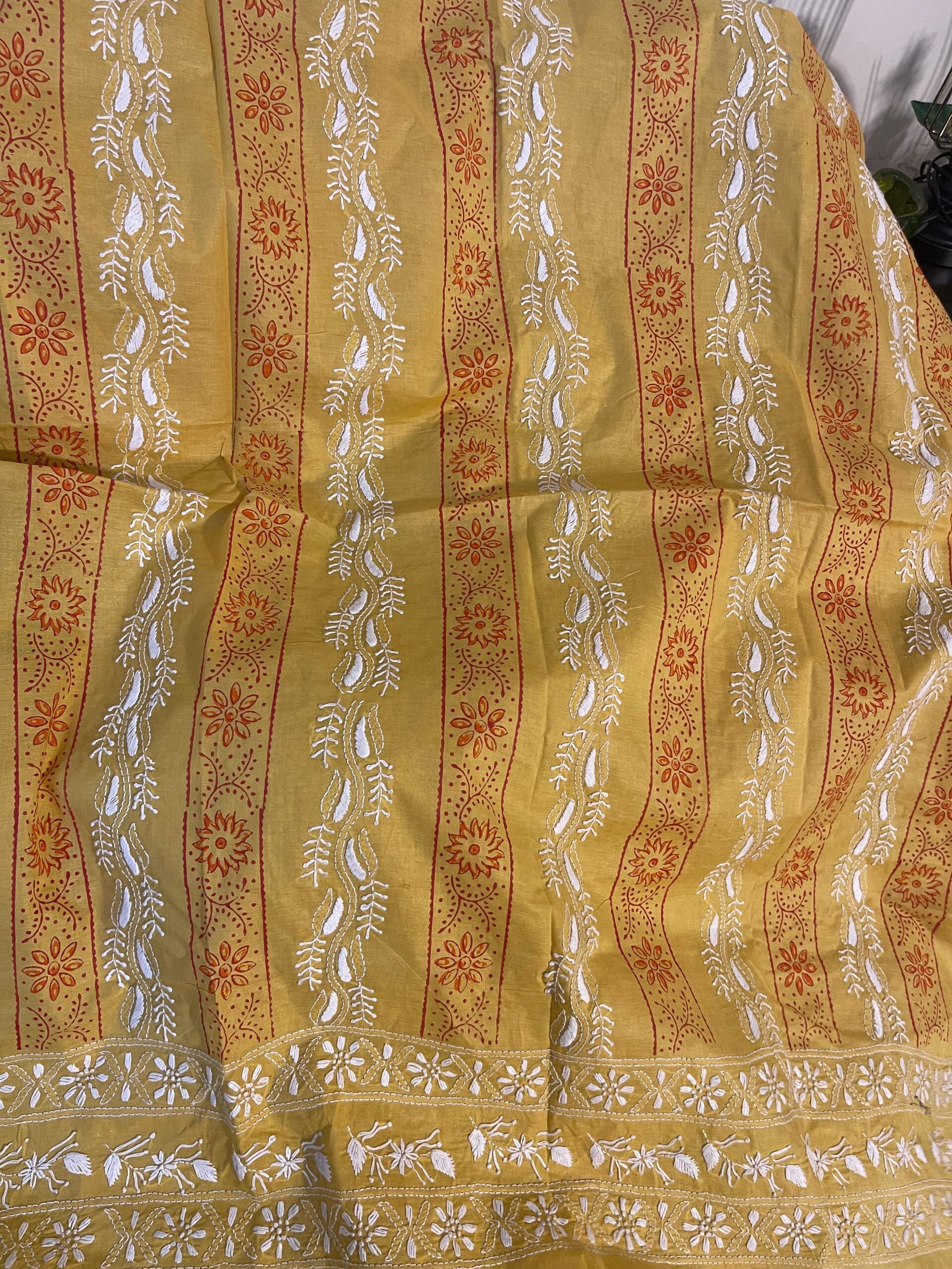 Block Print with Chikankari Unstiched | 2 PC Premium Lawn Collection - Image 3