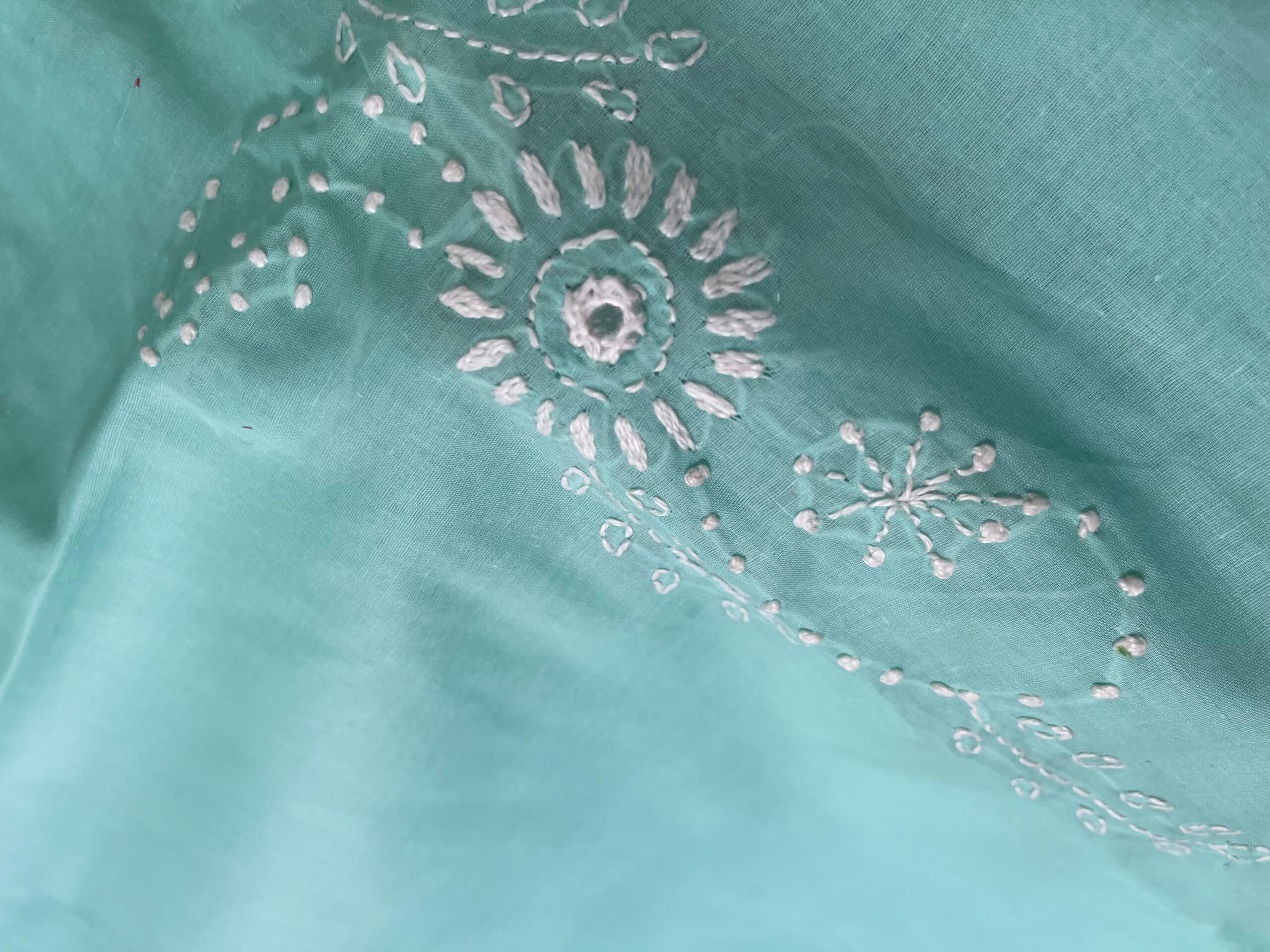Sky Blue Handmade Chikankari Lawn Suit with Dupatta | 2 Piece Embroidered Pure Lawn Dress for Women - Image 4