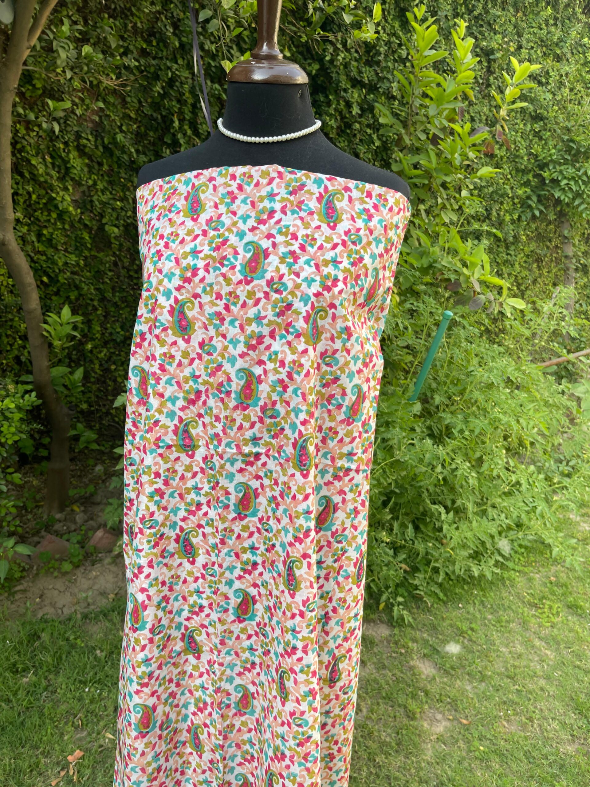 Handmade Multi Block Printed Lawn Suit with Brochia Dupatta - Image 2