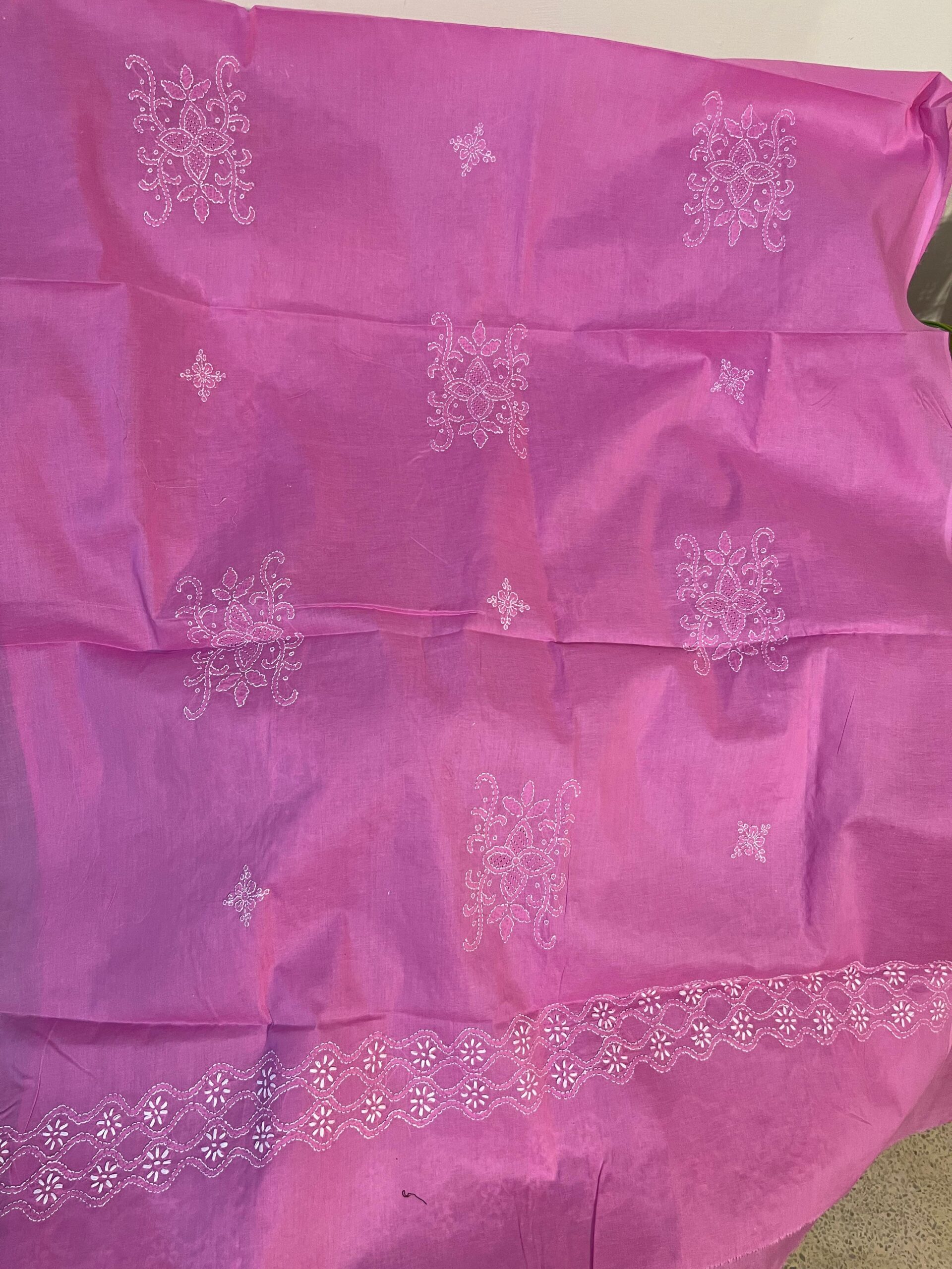 Orchid Pink Handmade Chikankari Shirt & Dupatta | Unstitched Pure Lawn Summer Suit - Image 3