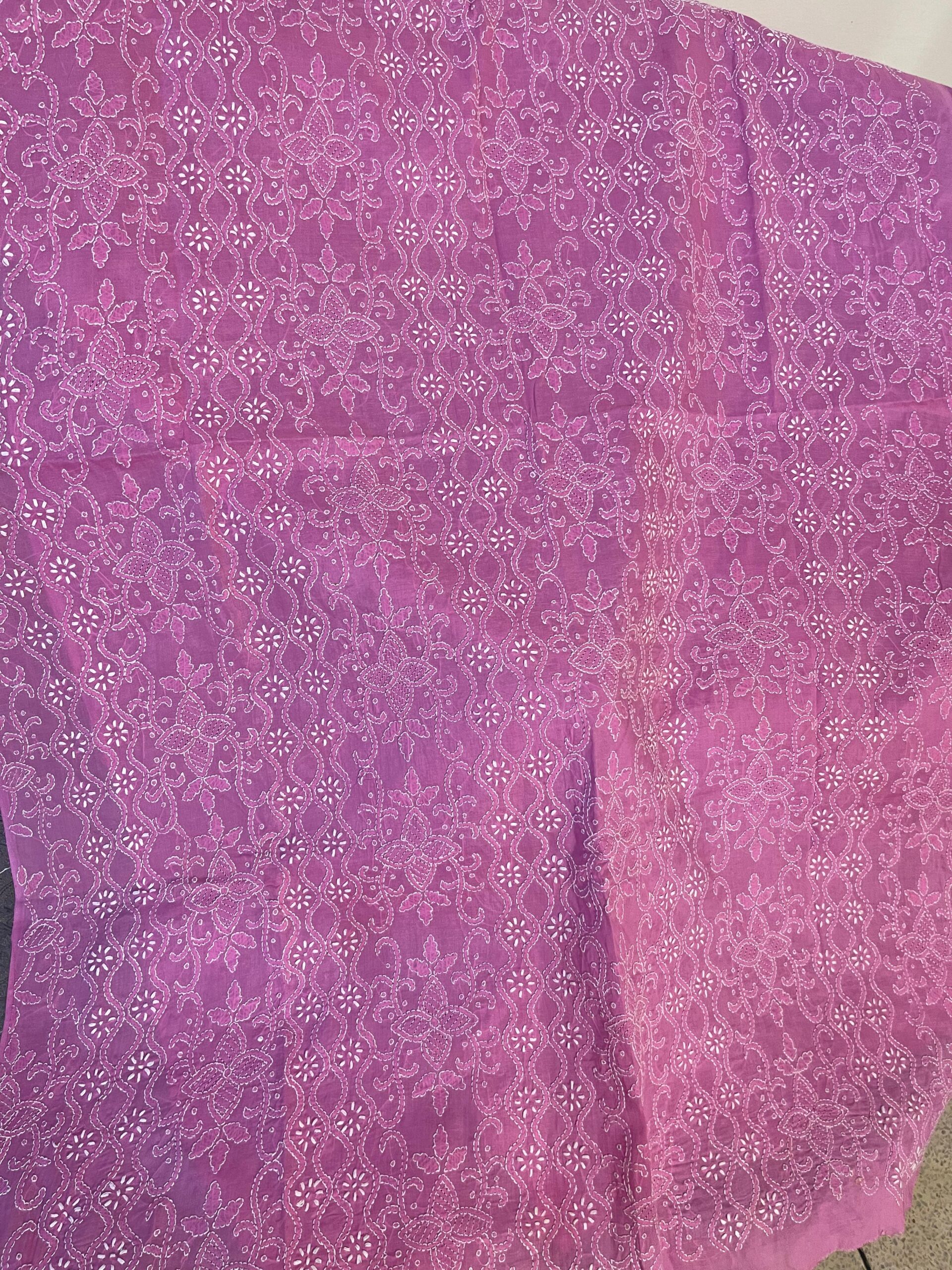 Orchid Pink Handmade Chikankari Shirt & Dupatta | Unstitched Pure Lawn Summer Suit - Image 7
