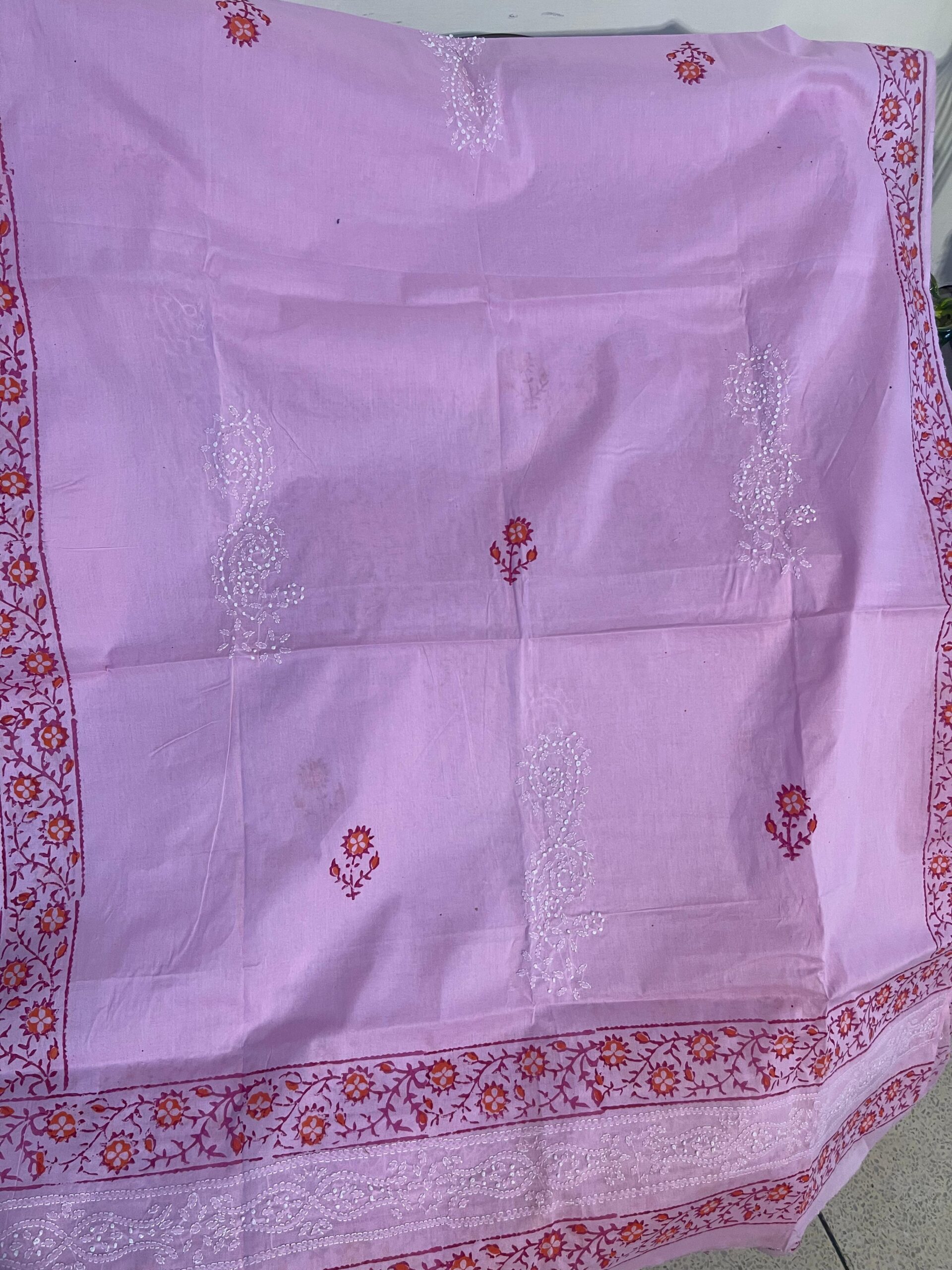 Lilac Pink Chikankari Embroidered Pure Lawn Shirt & Dupatta - Image 6