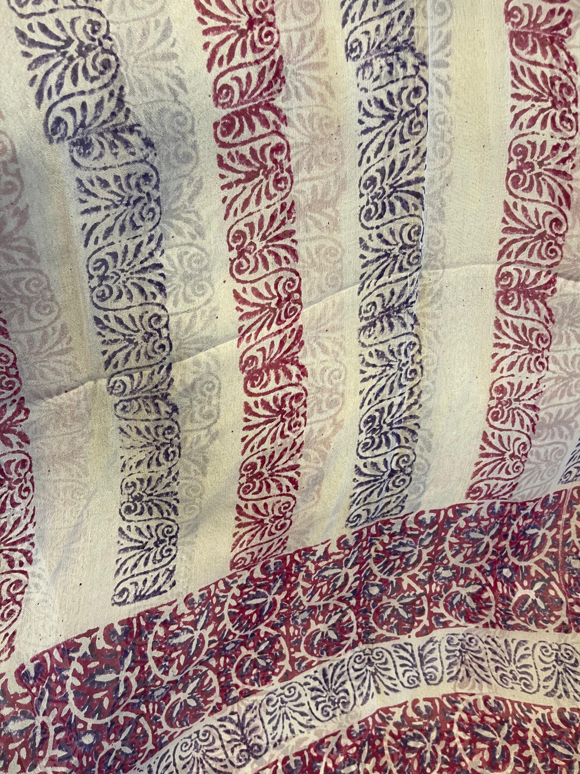 Berry Purple Block Printed Lawn Suit with Soft Chiffon Dupatta | Premium Unstitched 2 Piece - Image 4