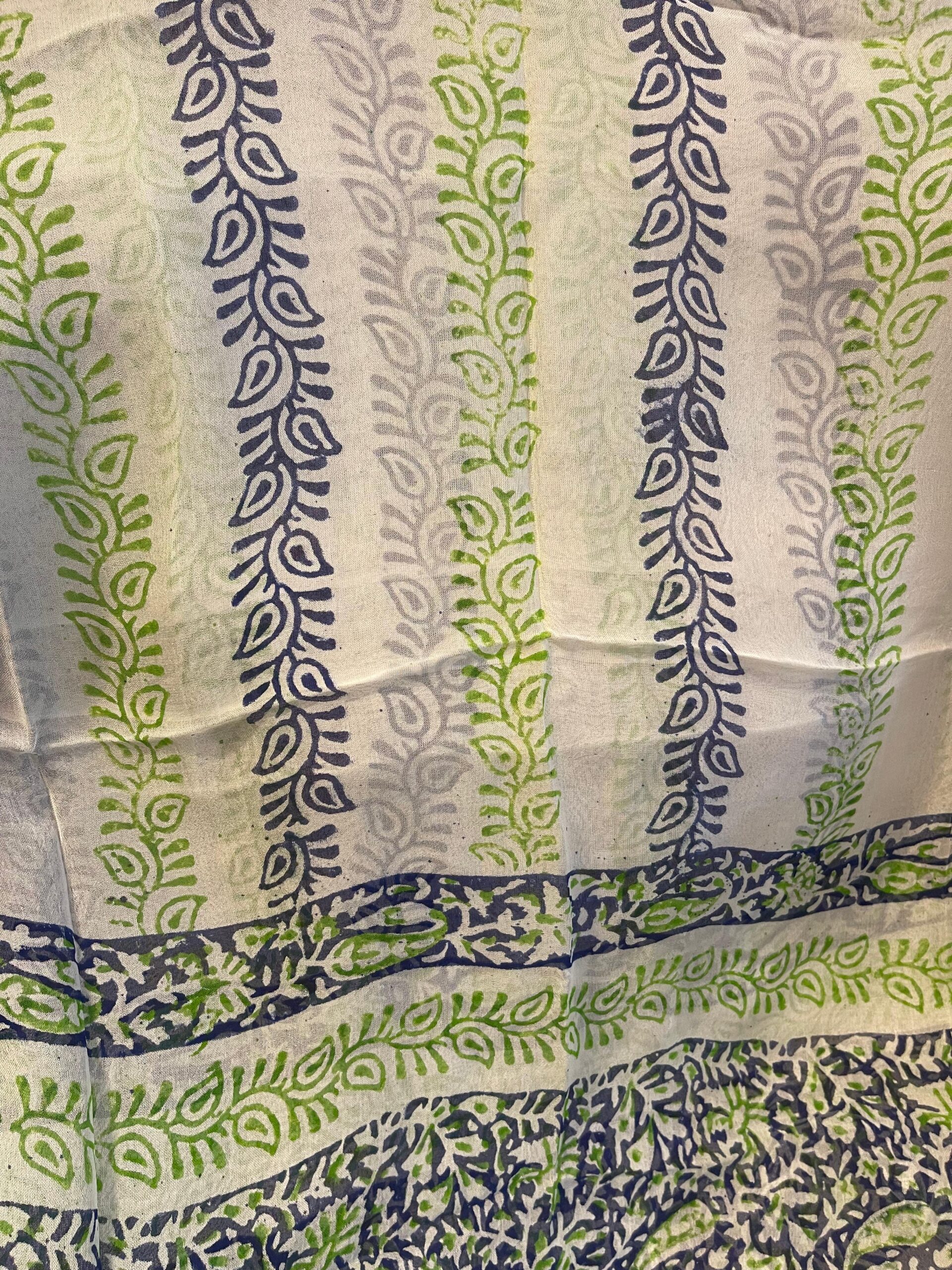Meadow Bloom Premium Pure Lawn Shirt & Soft Chiffon Dupatta | Unstitched 2 Piece Block Printed Lawn Suit - Image 3