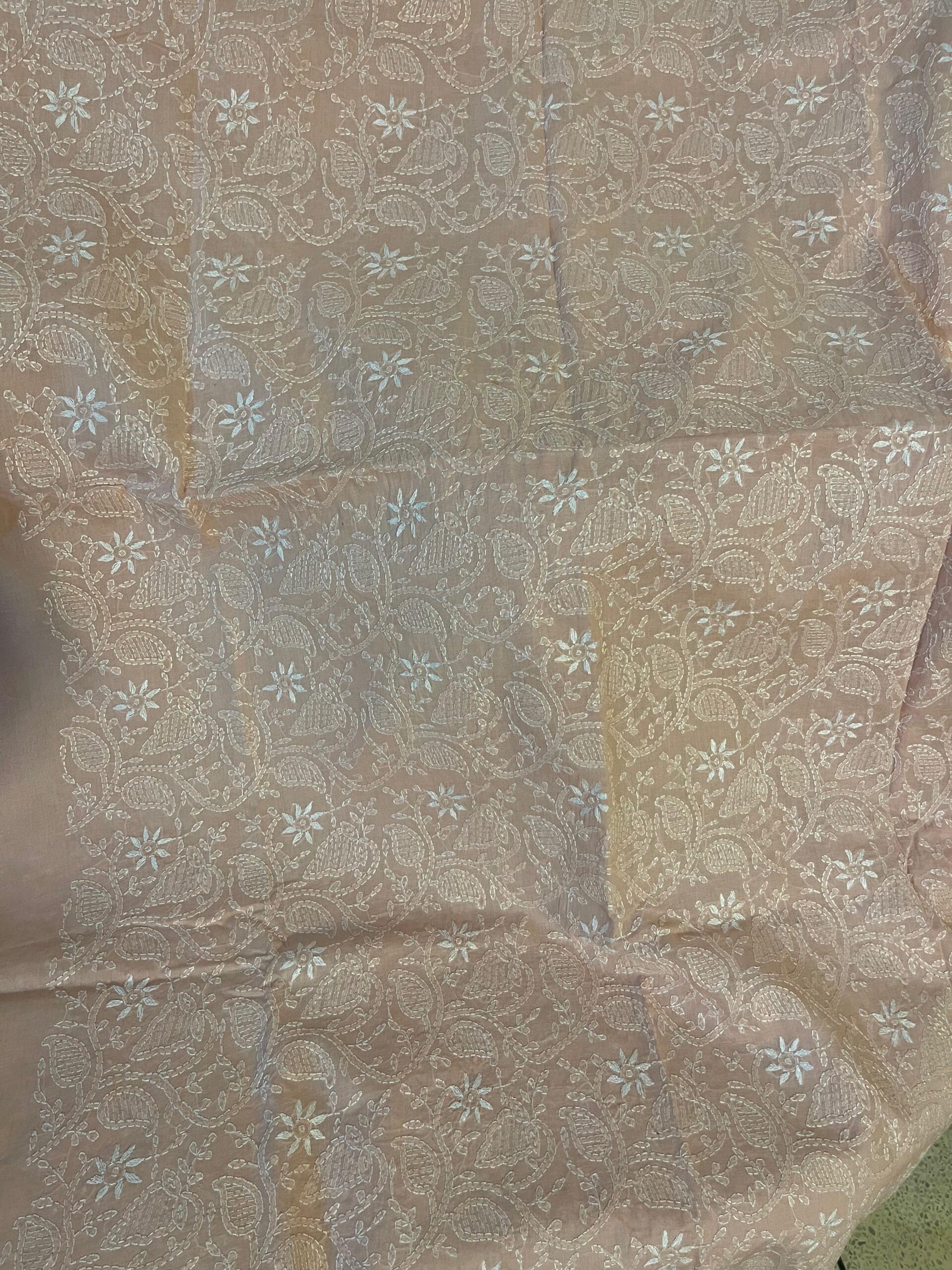 Blush Beige Chikankari Embroidered Lawn 2-Piece Unstitched Suit for Women | Premium Summer Collection - Image 5