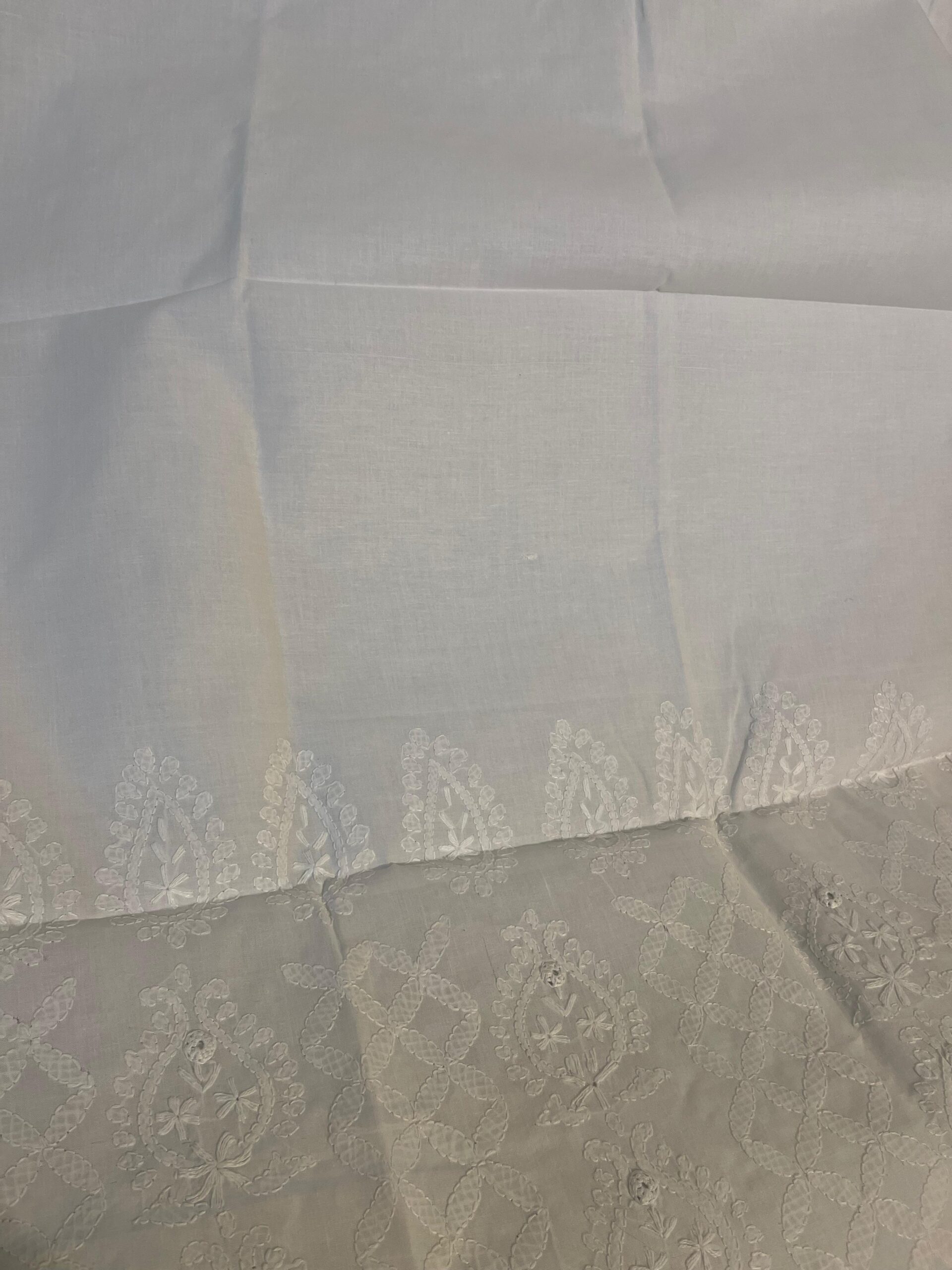 White Sheeshakari Chikankari Lawn Trouser for Women | Premium Handmade Embroidered Lawn Trouser with Mirror Work - Image 2