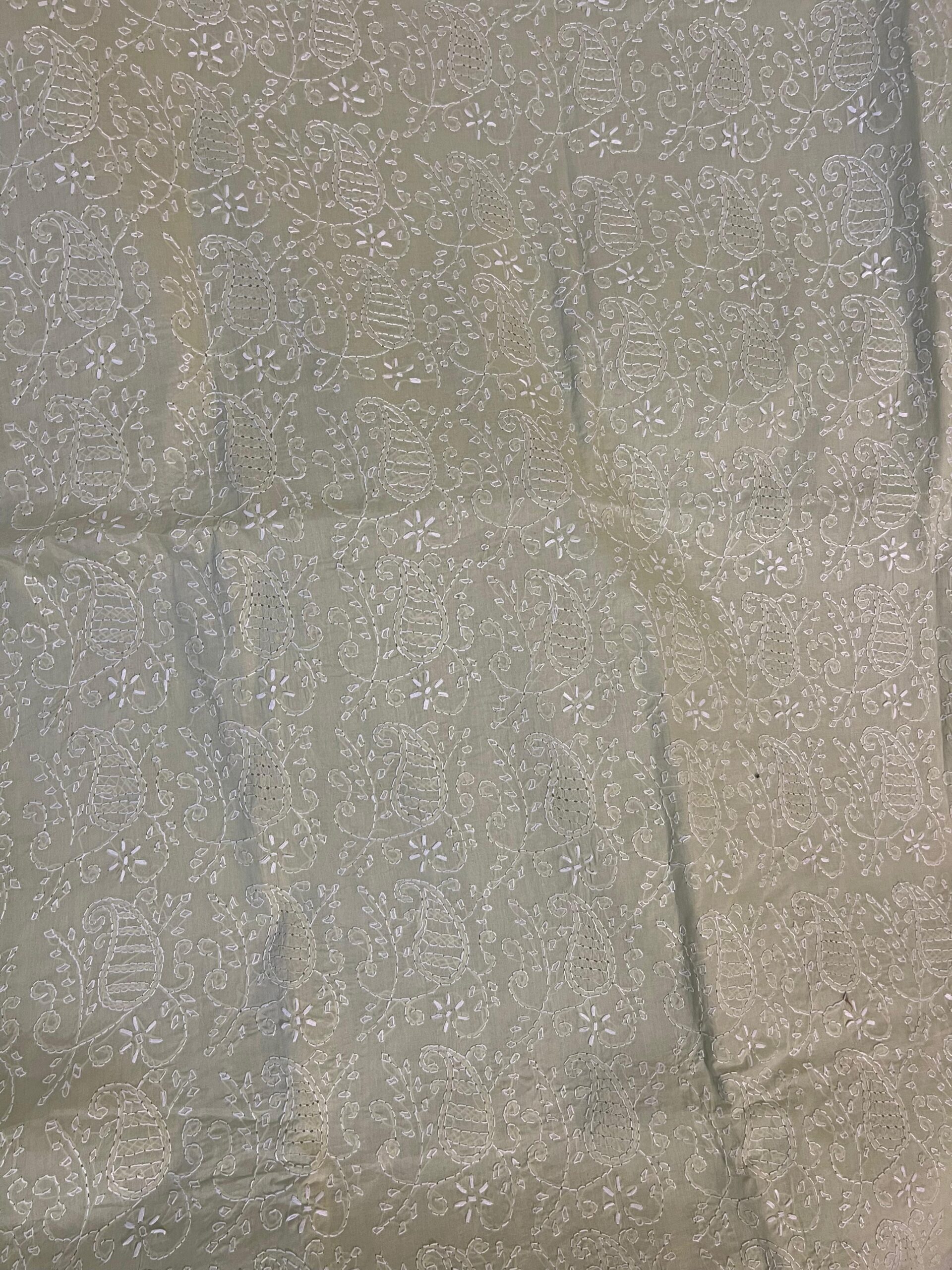 Mist Grey Handmade Chikankari Shirt & Dupatta | Unstitched Pure Lawn Summer Suit - Image 3