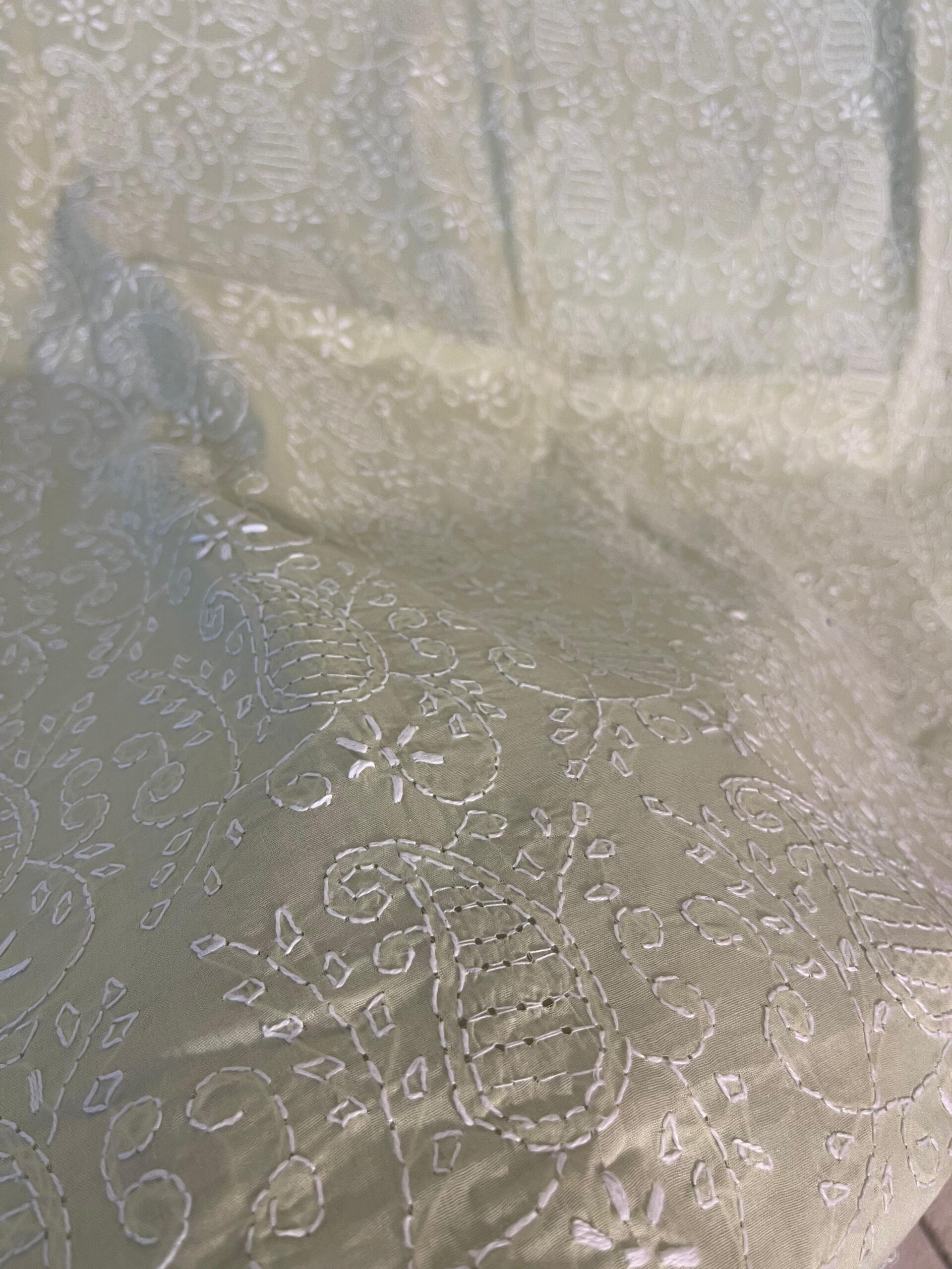 Mist Grey Handmade Chikankari Shirt & Dupatta | Unstitched Pure Lawn Summer Suit - Image 4