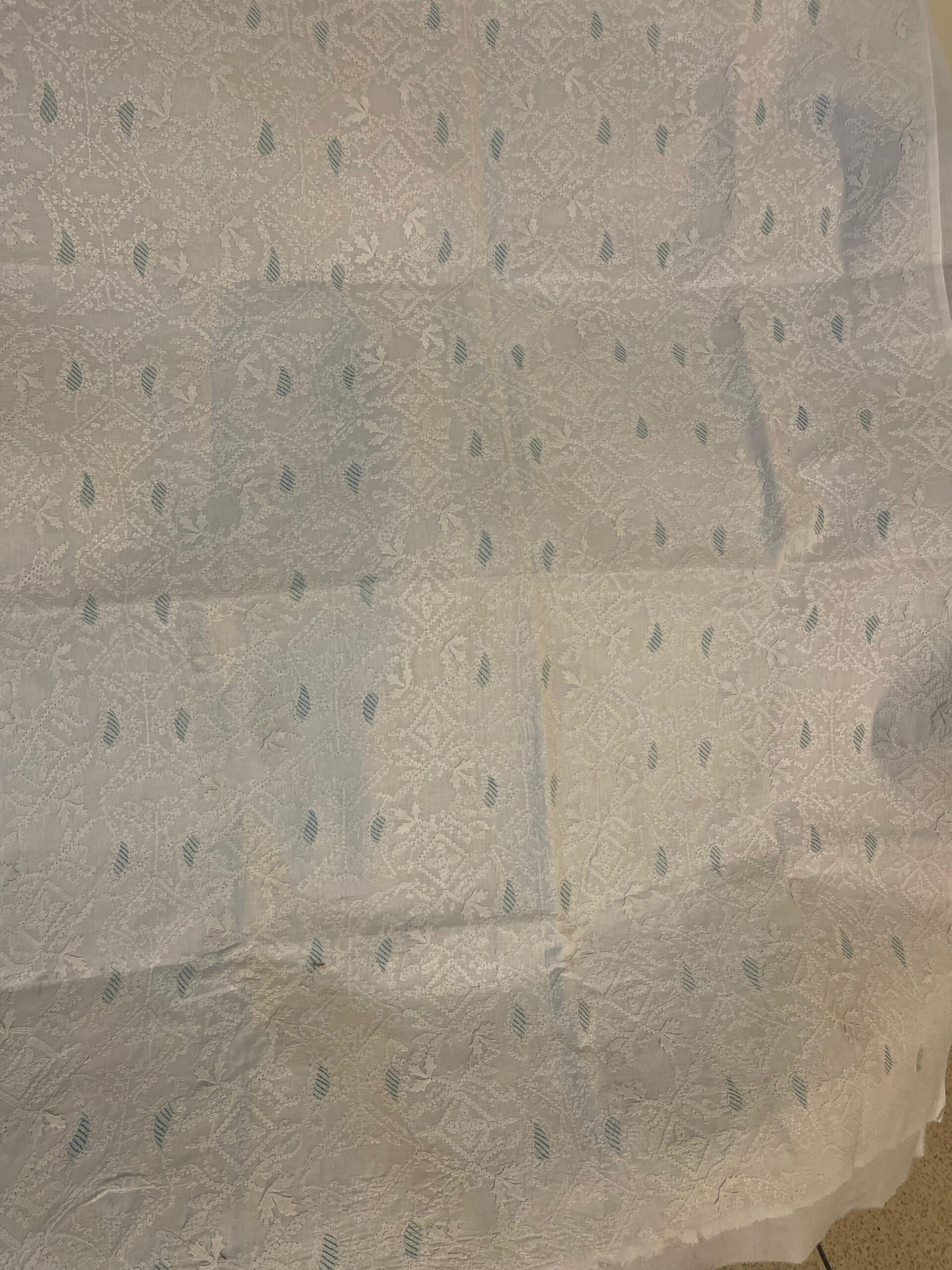 Ivory White Handmade Chikankari Shirt & Dupatta | Unstitched Pure Lawn Summer Suit - Image 3