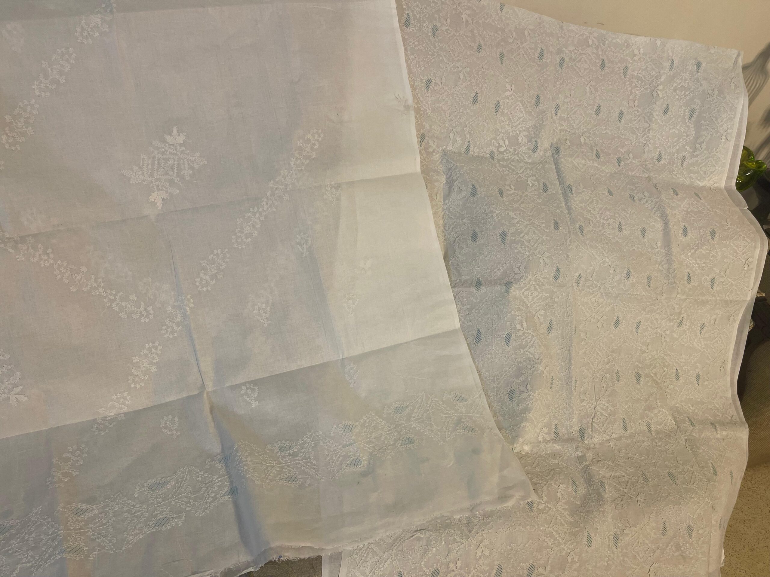 Ivory White Handmade Chikankari Shirt & Dupatta | Unstitched Pure Lawn Summer Suit - Image 5