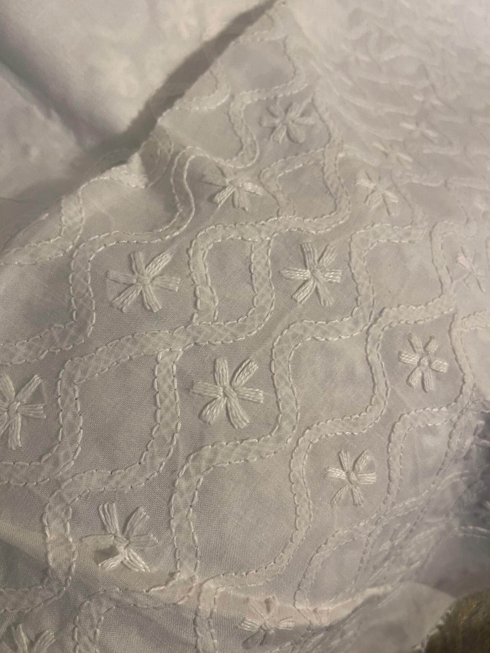 White Handmade Chikankari Lawn Trouser for Women | Premium Geometric Embroidered Lawn Trouser - Image 3