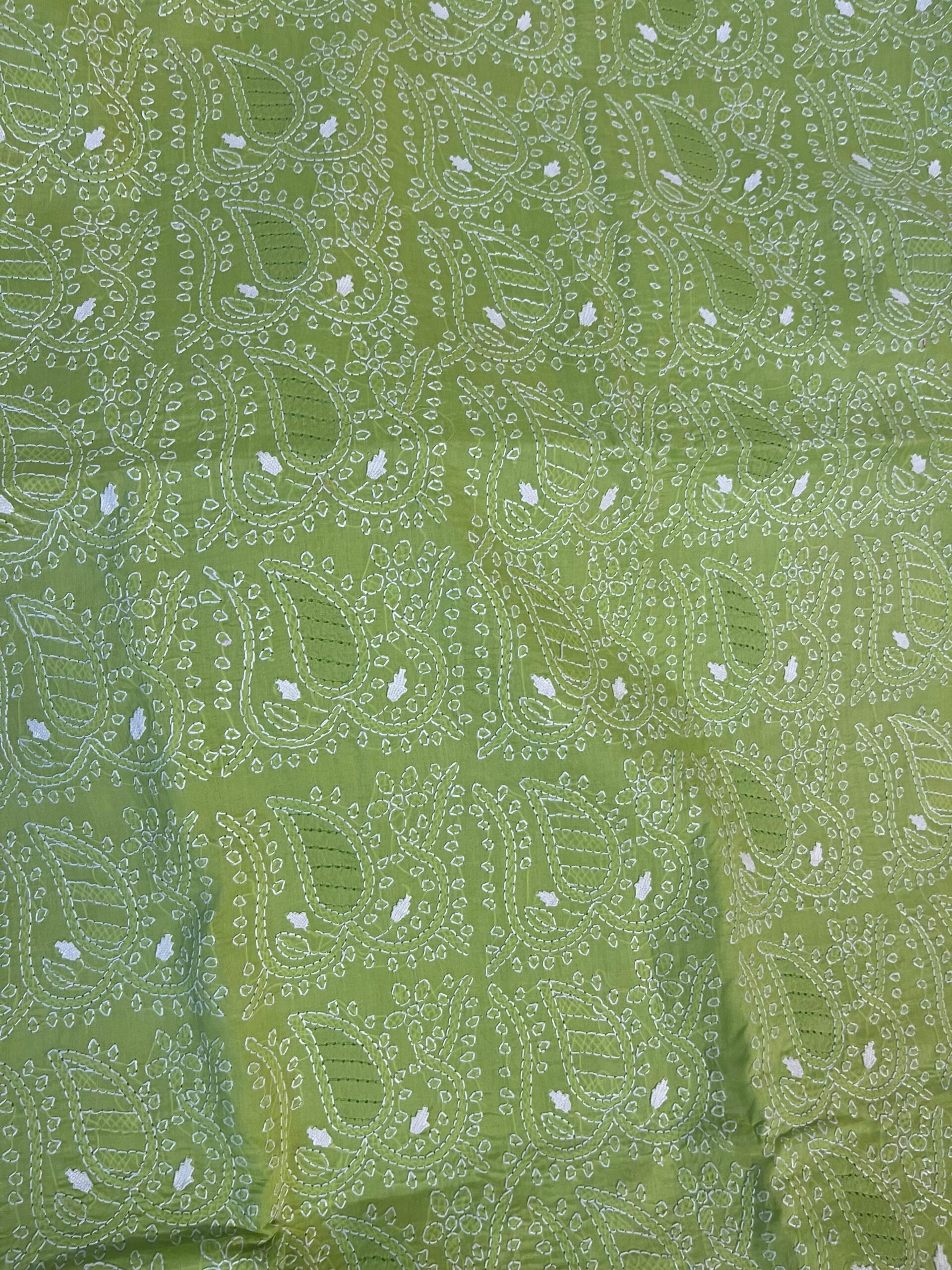 Pistachio Green Handmade Chikankari Shirt & Dupatta | Unstitched Pure Lawn Suit - Image 3