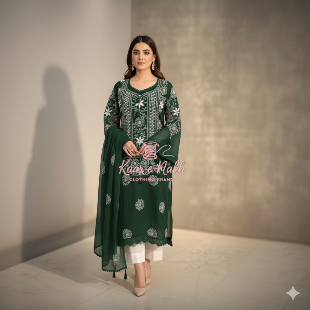 emerald-green-with-white-hand-embroidered-chiffon-unstitched-suit-emerald-green-chiffon-dupatta