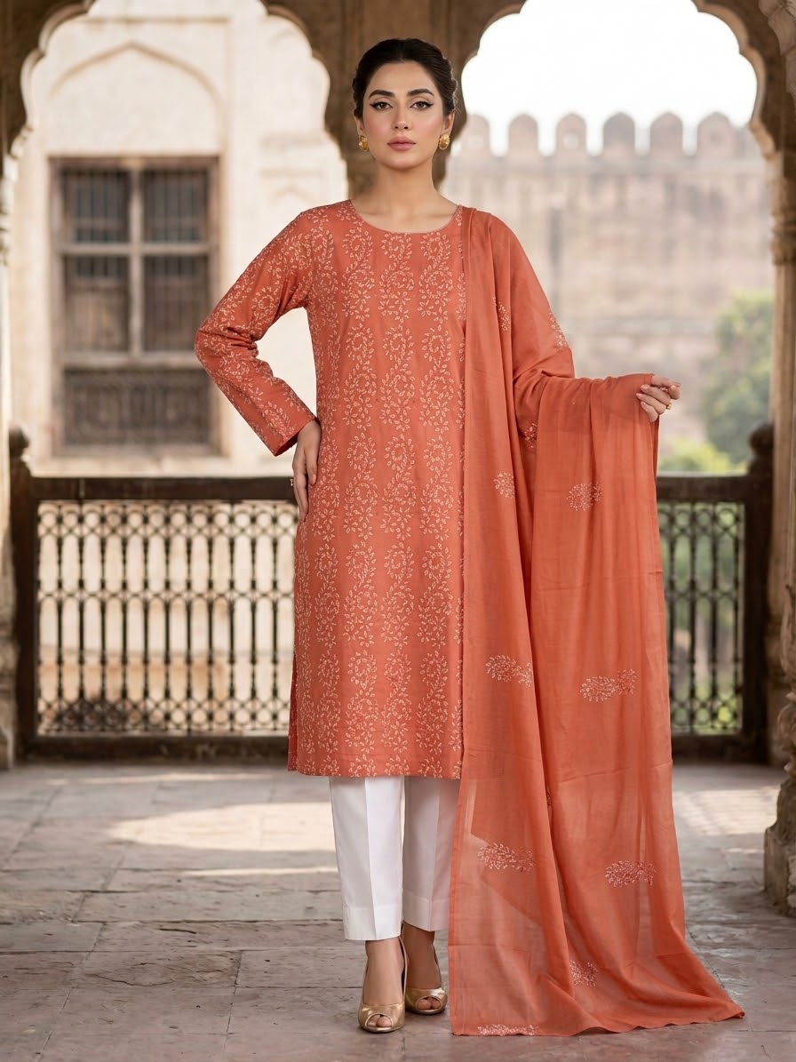 warm-coral-with-white-multicolor-french-knot-embroidered-pure-lawn-unstitched-suit-warm-coral-pure-lawn-dupatta