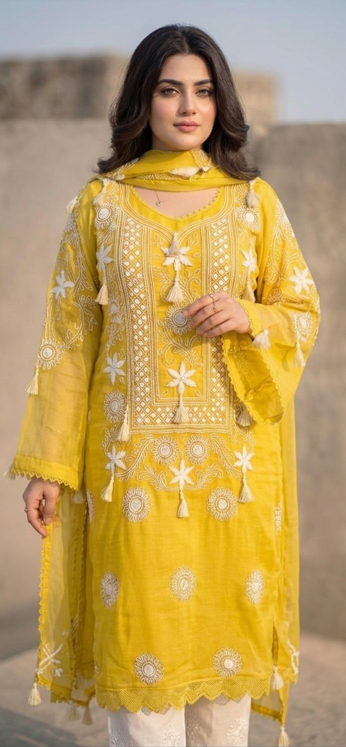 sunshine-yellow-with-white-floral-embroidery-premium-chiffon-unstitched-suit-sunshine-yellow-chiffon-dupatta