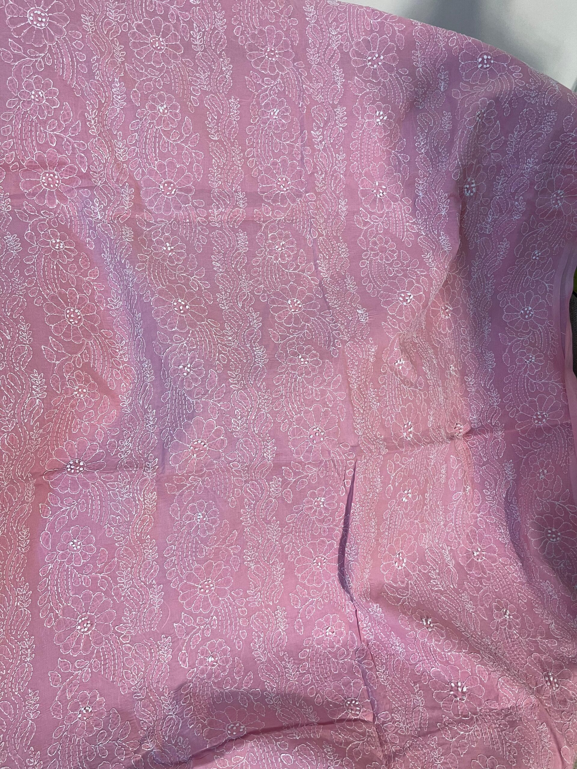Blush Pink Chikankari Embroidered Lawn 2 Piece Unstitched Suit with Embroidered Dupatta - Image 3