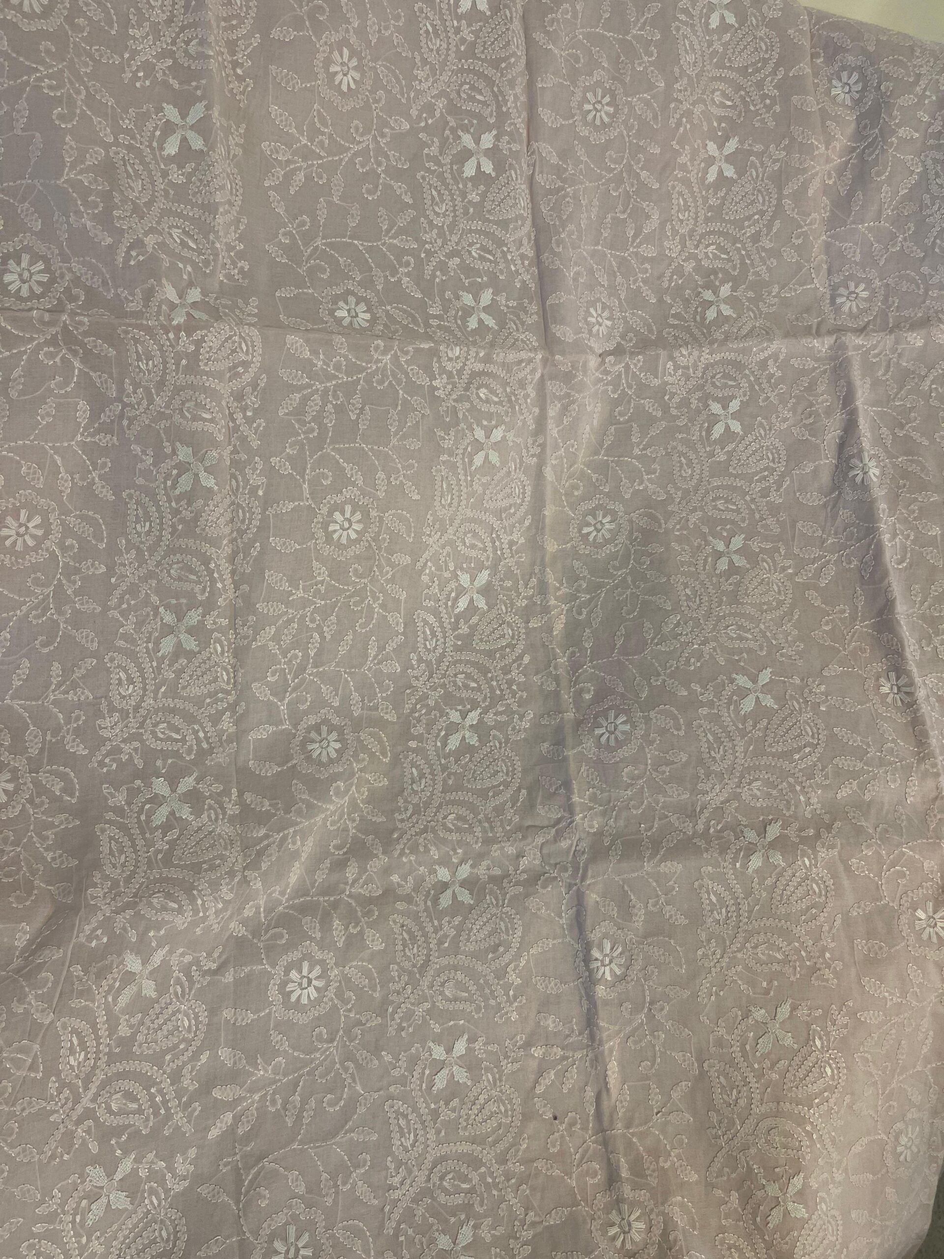 Powder Pink with White Embroidery Premium Lawn Unstitched Suit | Powder Pink Embroidered Dupatta - Image 3