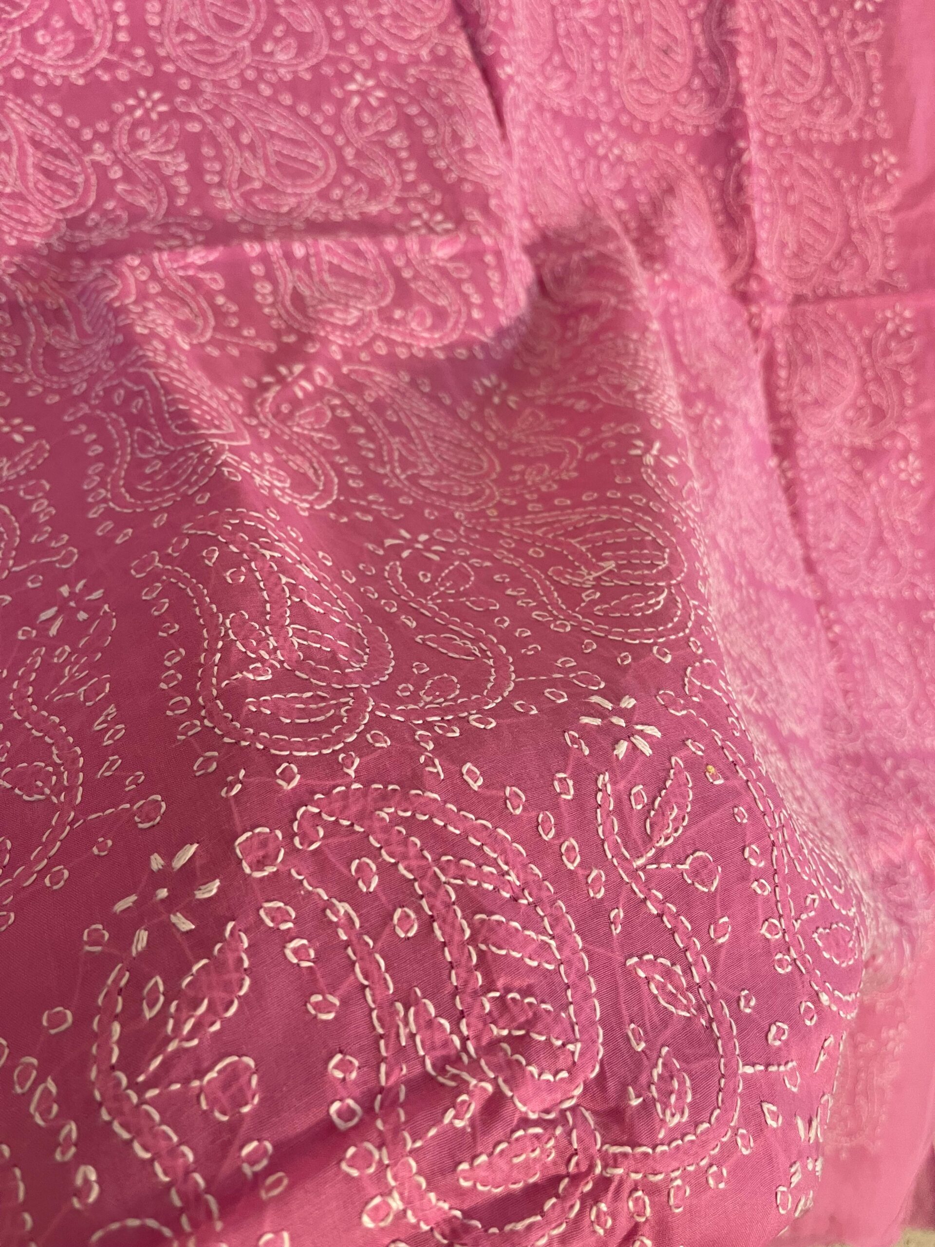 Magenta Pink with White Chikankari Embroidery Pure Lawn Unstitched Suit | Magenta Pink Chiffon Dupatta - Image 3