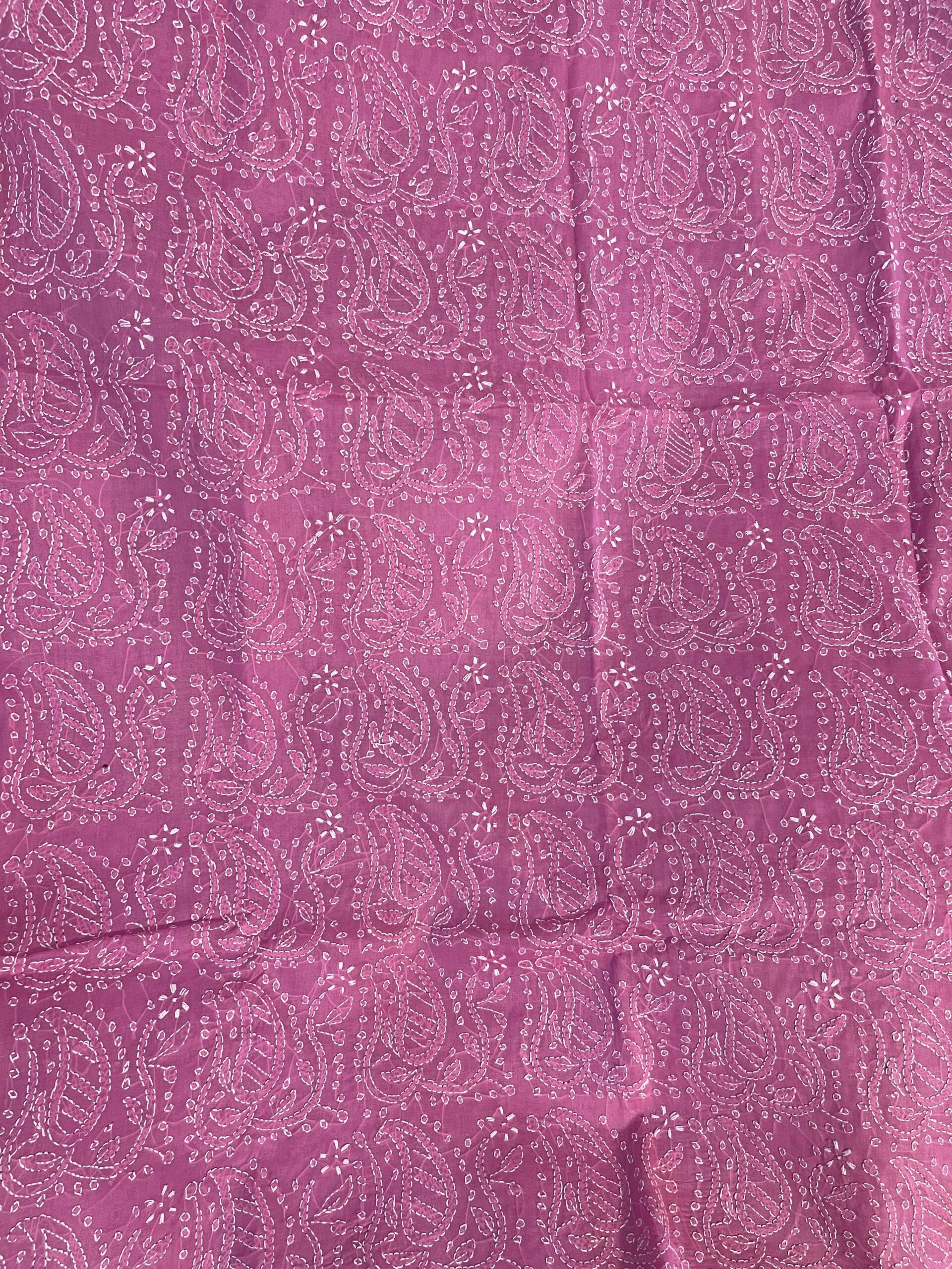 Magenta Pink with White Chikankari Embroidery Pure Lawn Unstitched Suit | Magenta Pink Chiffon Dupatta - Image 4