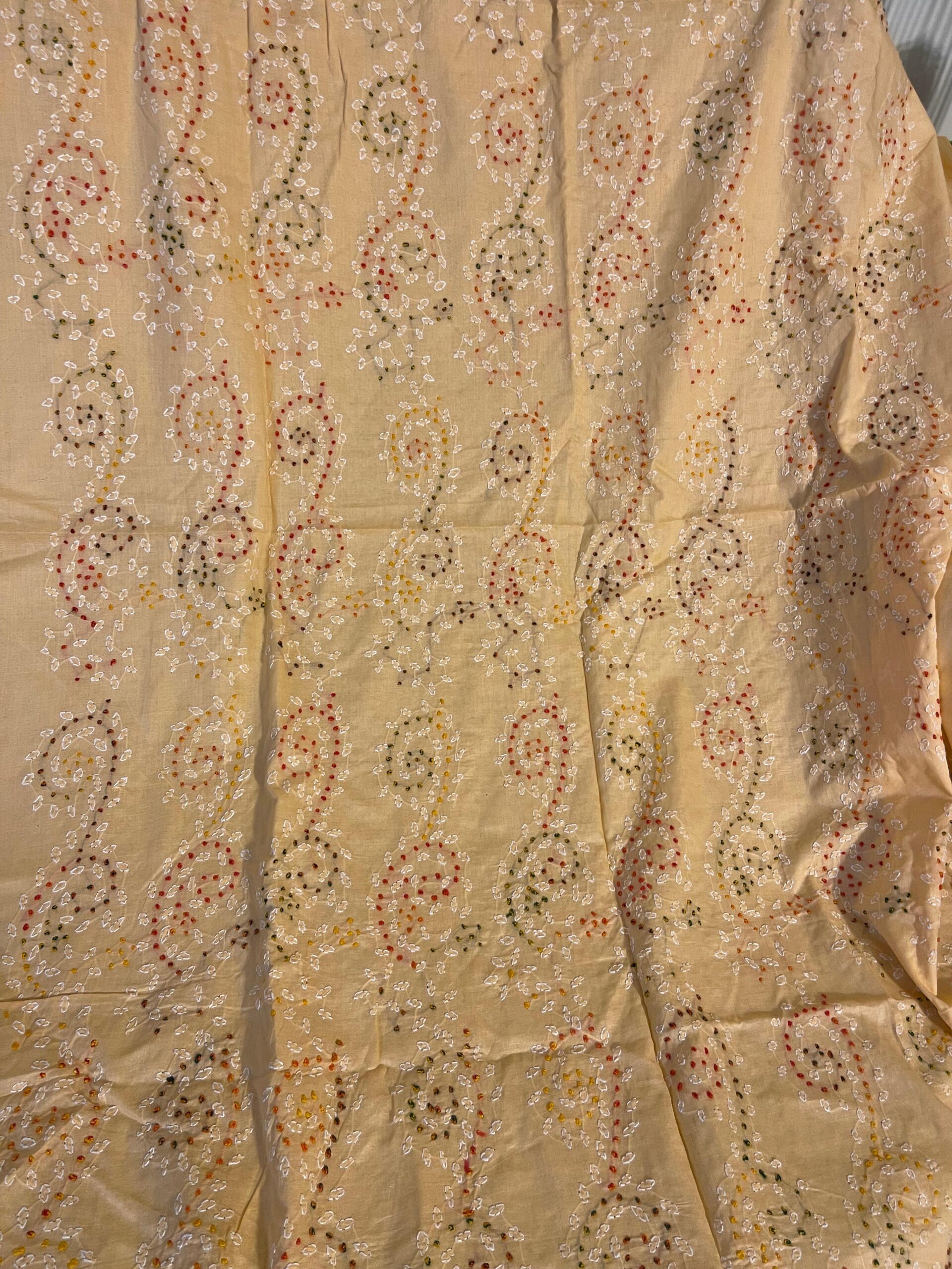Apricot Peach with Multicolor Embroidery Pure Lawn Unstitched Suit | Apricot Peach Pure Lawn Dupatta - Image 2