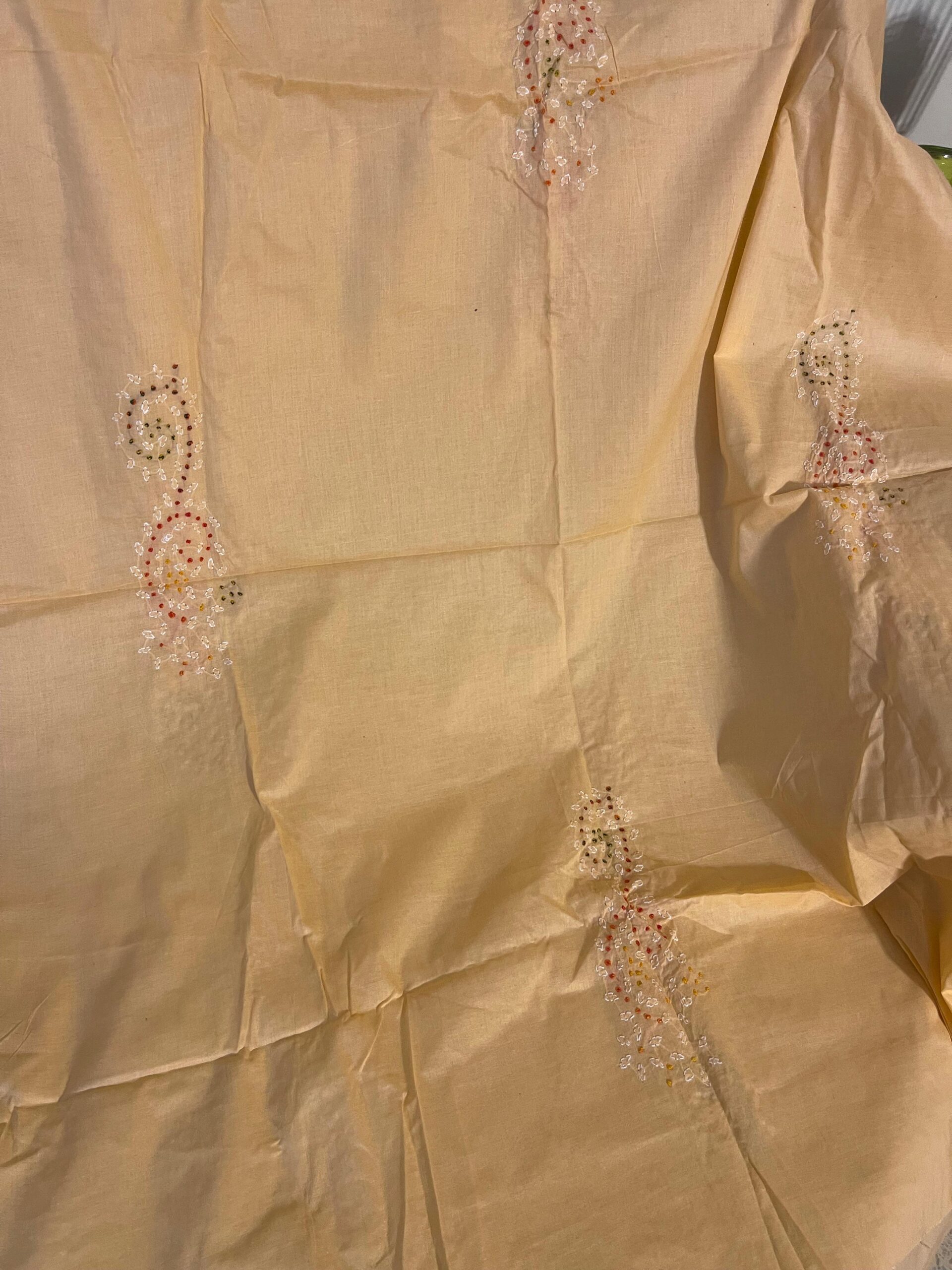 Apricot Peach with Multicolor Embroidery Pure Lawn Unstitched Suit | Apricot Peach Pure Lawn Dupatta - Image 4