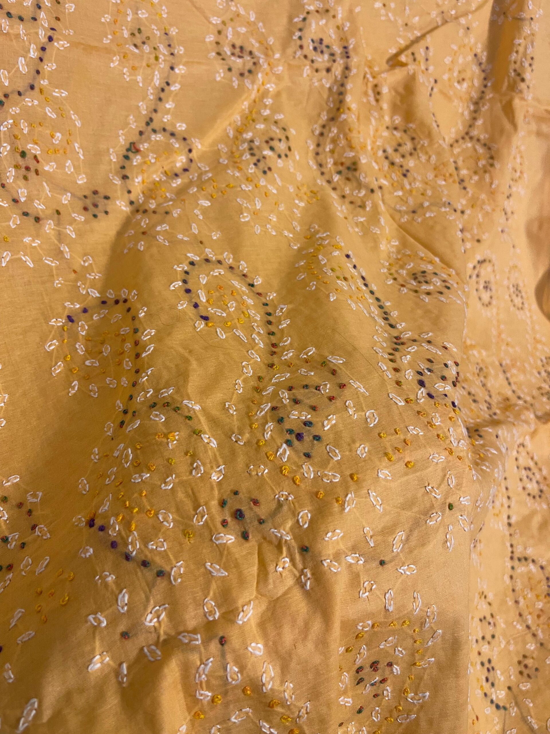 Mustard Gold with Multicolor Embroidery Pure Lawn Unstitched Suit | Mustard Gold Pure Lawn Dupatta - Image 2
