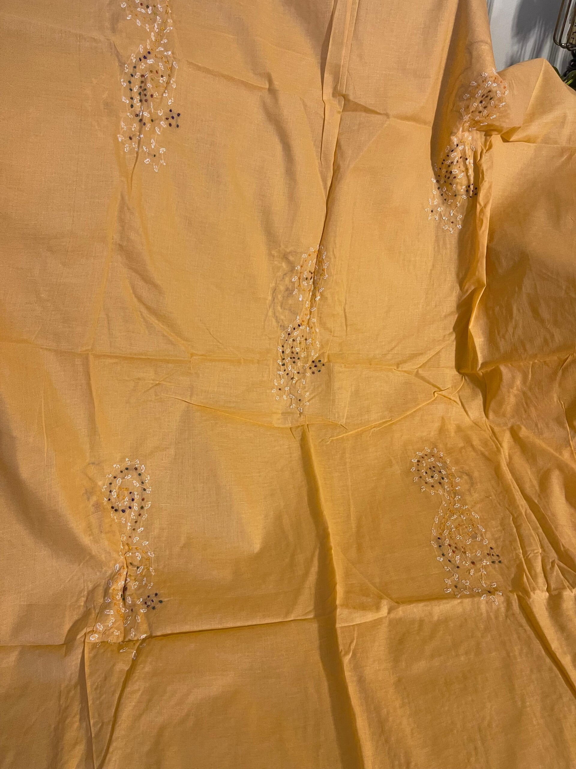 Mustard Gold with Multicolor Embroidery Pure Lawn Unstitched Suit | Mustard Gold Pure Lawn Dupatta - Image 3