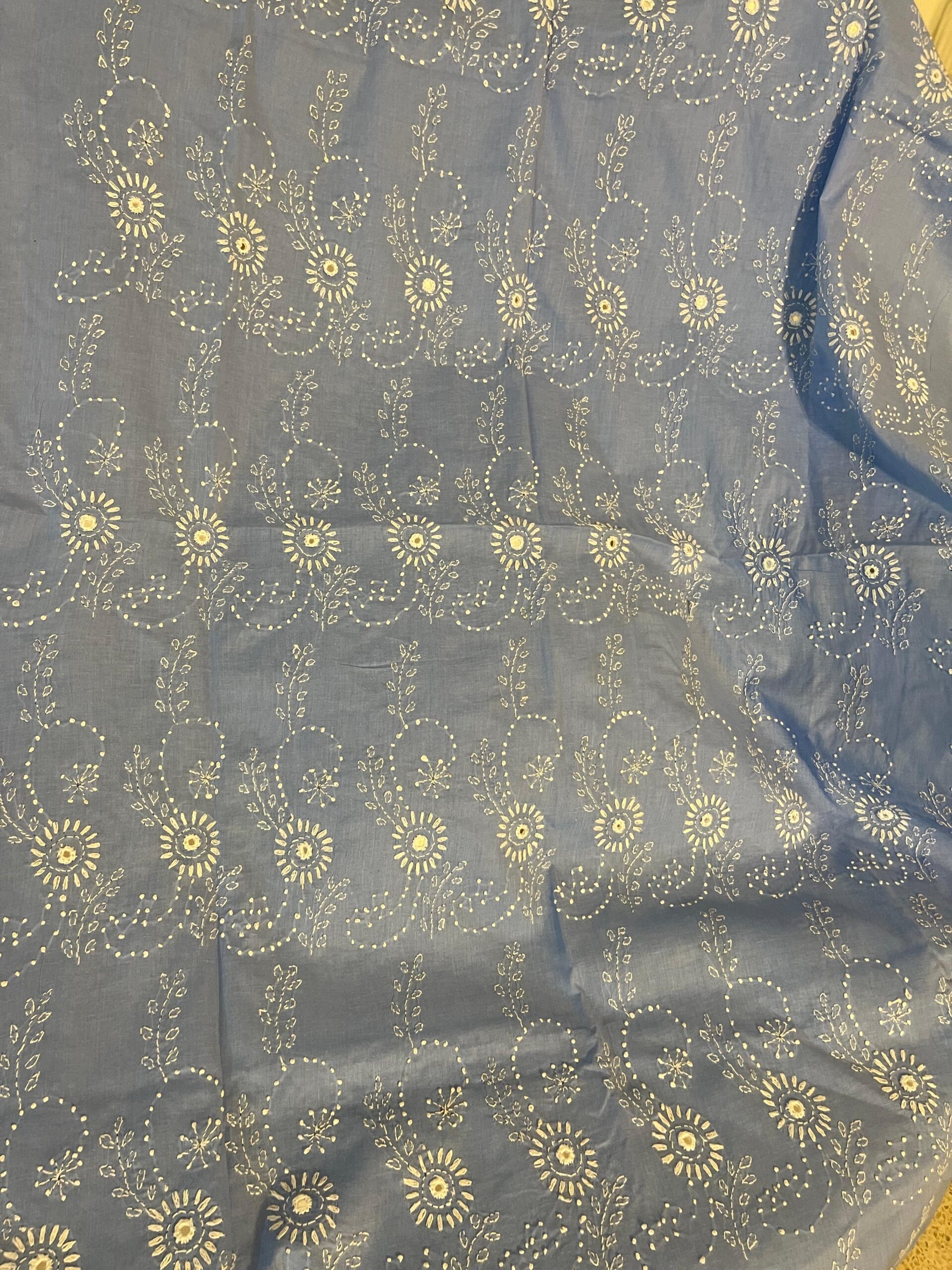 Lavender Blue with White Handmade Embroidered Pure Lawn Unstitched Suit | Lavender Blue Pure Lawn Dupatta - Image 2
